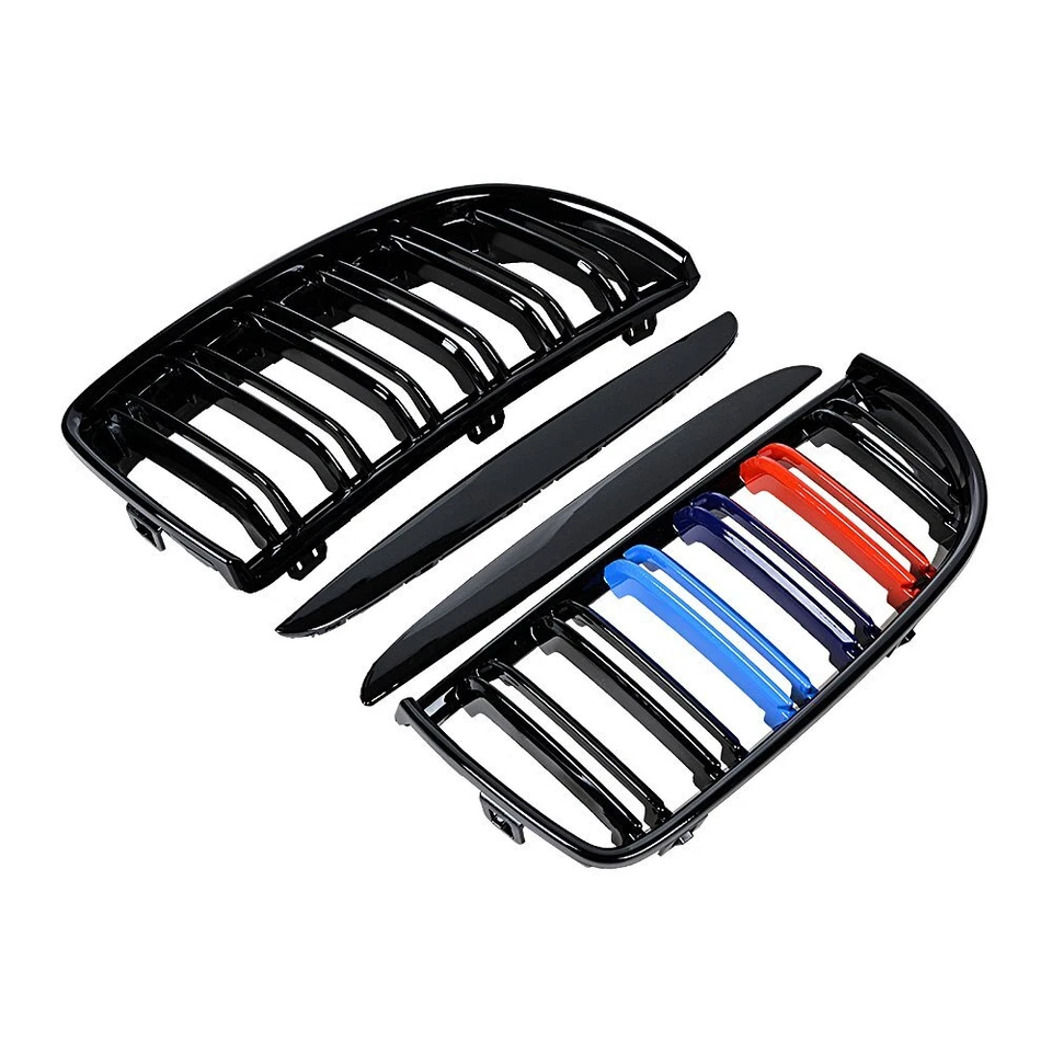 Parrilla negra color M + tapa de cubierta de espejo de fibra de carbono para BMW E90 E91 05-08 Foto 4 de 4