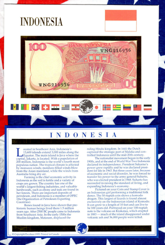 E Banknotes of All Nations Indonesia 100 Rupiah 1984 P-122 UNC WNG216956