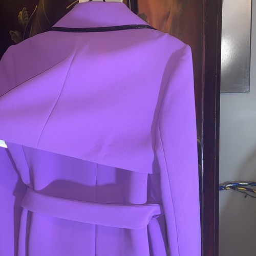 NWOT Madison Ave Collection Kate Spade New York Purple Black Trim Coat - Size 4 - Picture 10 of 15
