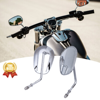 Dreamizer Chrome Rear View Mirrors – Fits Harley Touring Road King Electra Glide – Long Stem 2-Pack