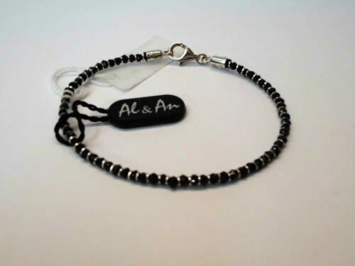 Bracciali di lusso con gemme neri in argento