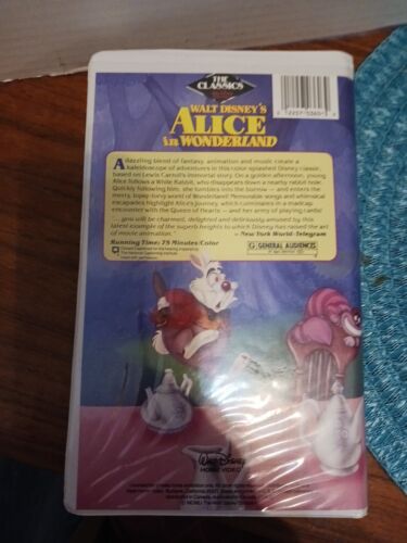 Vintage Walt Disney Alice in Wonderland VHS Movie Black Diamond The Classics - Picture 3 of 6