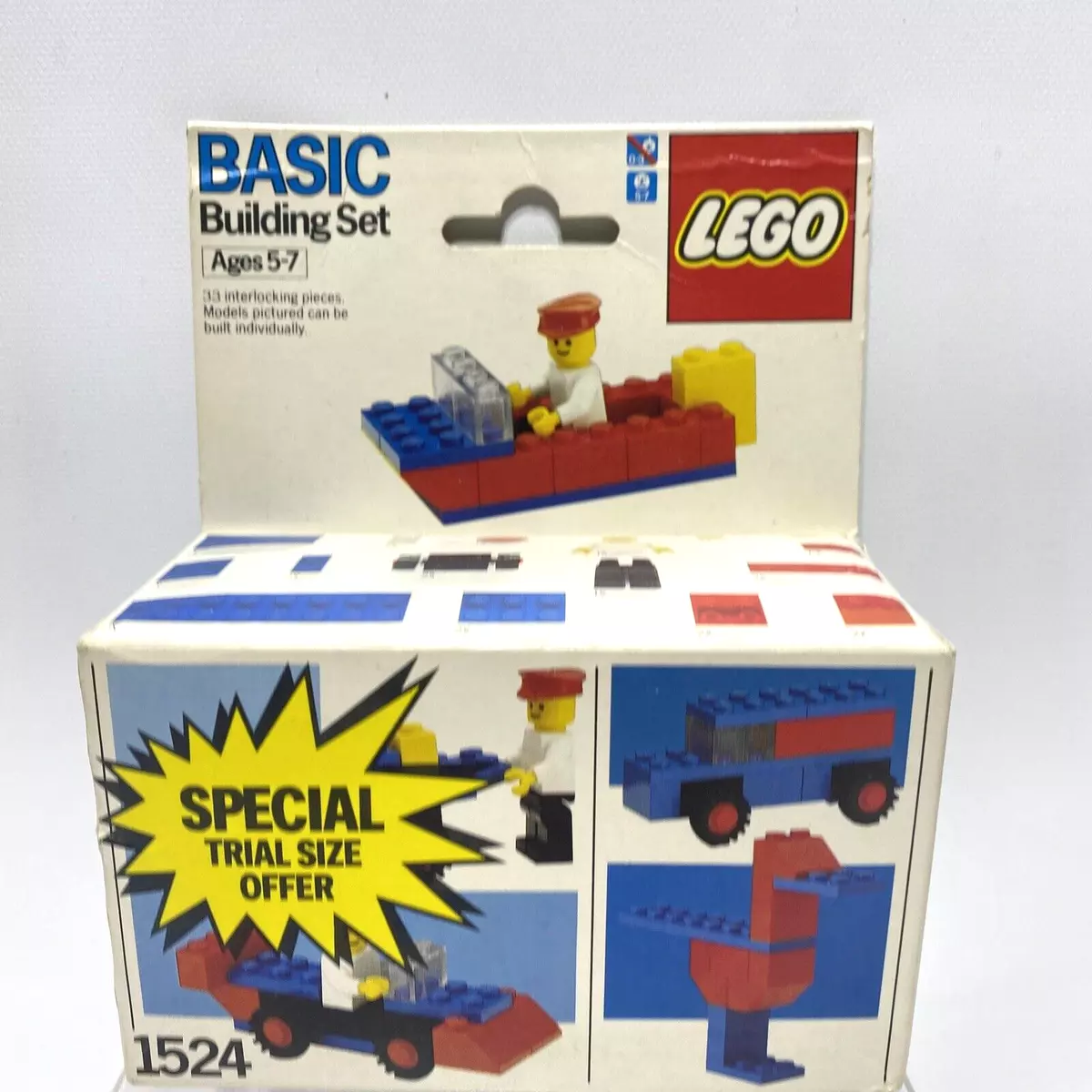 Vintage Lego Set 1524 Basic Set 33 Piece Trial Size Offer NEW