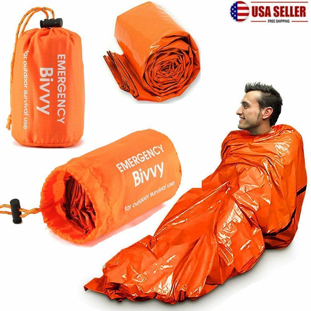 Emergency Sleeping Bag Survival Bag 2 Pack | Survival Sleeping Bag  Emergency Sleeping Bags Emergency Bivy Sack | Portable Emergency Blanket  Survival