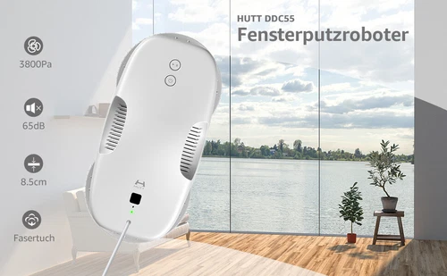 HUTT DDC55 Fensterputzroboter 3800Pa Automatischer Fenstersauger 12xStück Lappen - Bild 8 von 9
