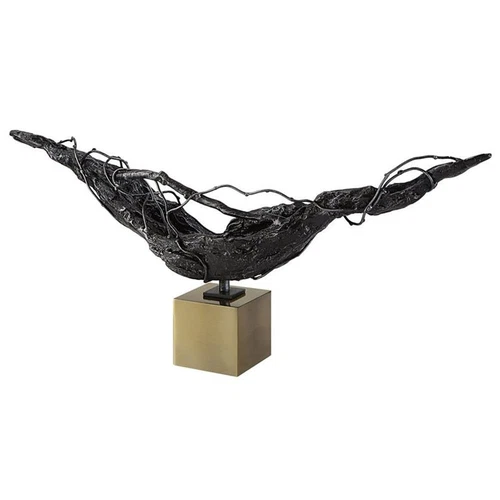 Uttermost Tranquility Cast Iron Abstract Sculpture in Brass and Bronze - Picture 3 of 6