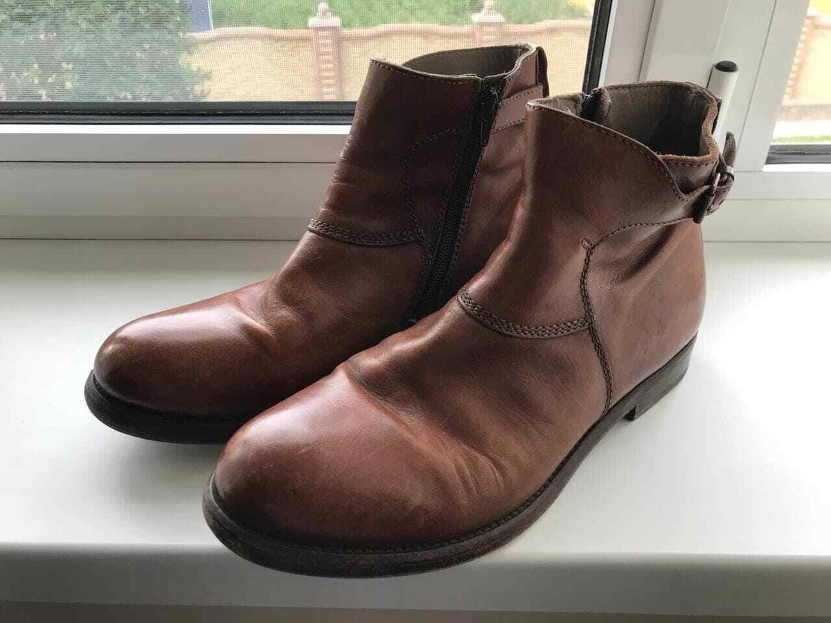 Moma Mens Light Brown leather ankle boots Made in Italy Size  display picture 3