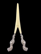 Antique Victorian Sterling Silver  Celluloid Glove Stretcher Floral Repousse VG