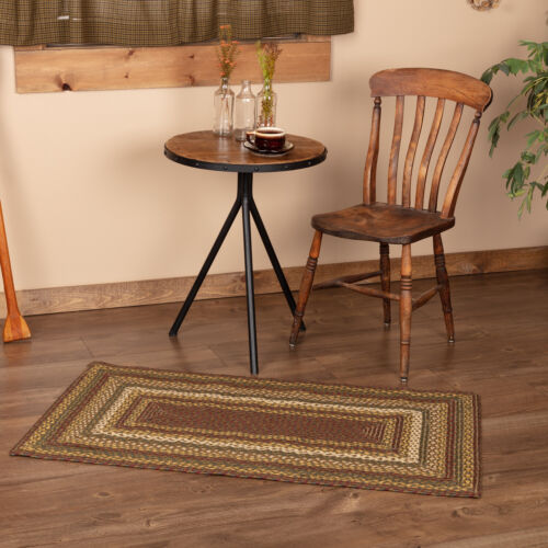 Accent Rug Tea Cabin Jute Rustic 27x48 Rect No Slip Striped Floor Mat VHC Brands - Picture 8 of 11