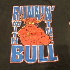 Vintage WWF The Rock Runnin' With The Bull Tee T Shirt Size Large L WWE AEW WCW