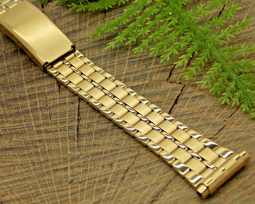 Vintage NOS Hadley Roma Uhrenarmband Faltschließe IP vergoldet 12mm-16mm