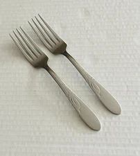 HB Co Solid Stainless USA Everglo 2 Dinner Forks Glossy