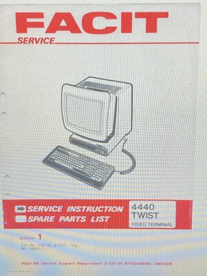 Facit 4430 Twist Video Terminal Service Manual Digital