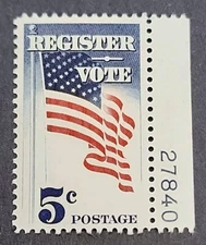 Scott #1249 US  Stamp Vote Flag MNH 1964
