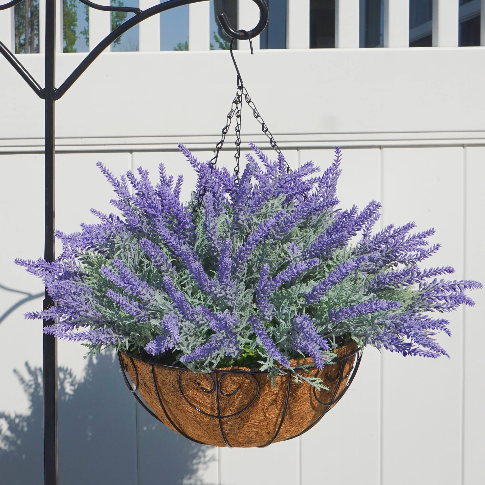 Artificial Faux Outdoor Hanging Flowers Plants Basket for Porch Fall Winter D...