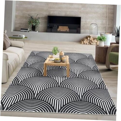 Washable Rugs 8x10 Area Rugs for Bedroom Aesthetic Large Rug 8'x10' Black