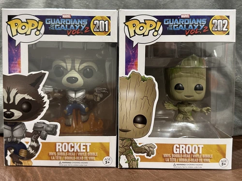 Funko Pop! Marvel Guardianes de la Galaxia 2 Rocket #201 y Groot #202 Juego de 2