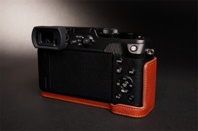 TP Panasonic LUMIX DMC-GX8 開閉式 本革 ケース Panasonic Lumix GX8 Leather Half Case TP Handmade Camera Retro
