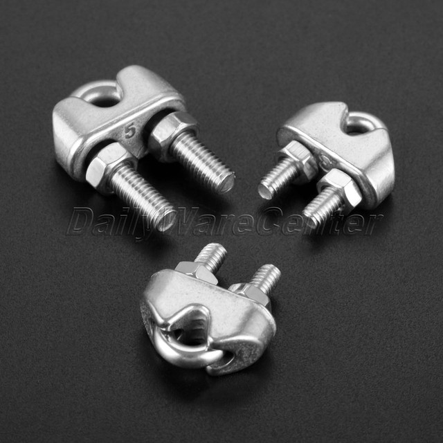 10 pcs galvanised steel simplex wire rope clip 4 mm