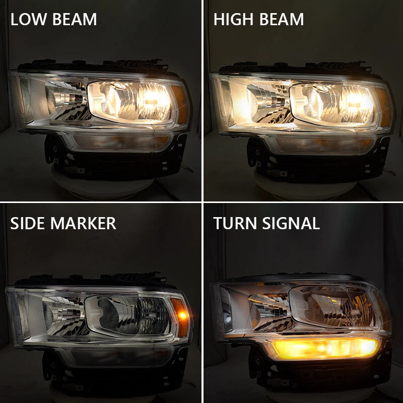 Conjunto de faros halógenos cromados izquierda+derecha Ram 2500 3500 2019-2024 Foto 4 de 4