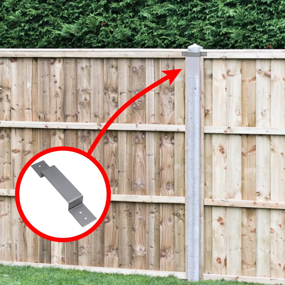 Fence Panel Security Bracket Post Anti-Theft Rattle Galvanised suit 4in Posts - Image 2 of 4