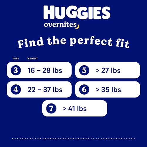 Huggies Overnites Disposable Baby Diapers Size 4 - 58 Count, Overnight - Picture 2 of 8