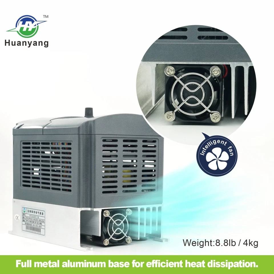 Huanyang VFD 220V 7.5HP 5.5KW 25A Vector Control Variable Frequency Drive CNC - Image 3 of 4