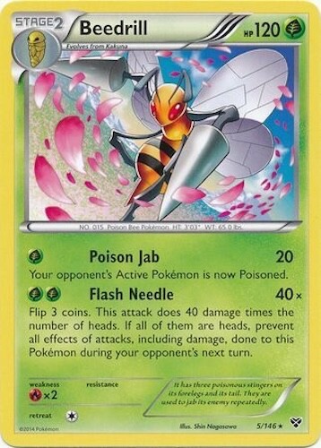 Pokémon TCG - Beedrill - 5/146 - Rare - XY: Base Set [Near Mint]