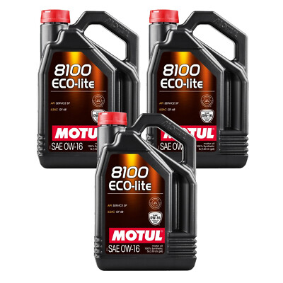 Motul 8100 Eco-Lite 0W-16 100% Synthetic 15L Engine Oil 3 x 5L 110379