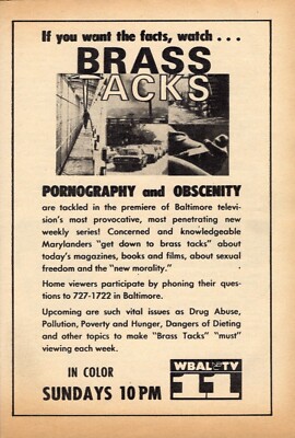 1969 WBAL BALTIMORE TV AD / BRASS TACKS DEBUT / PREMIERE SHOW / BRENT GUNTS