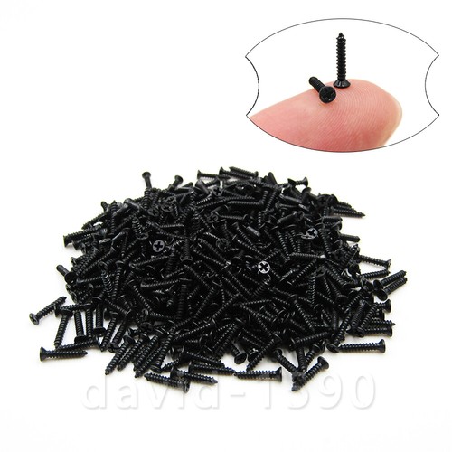 M1 M1.2 M1.4 M1.6 M1.7 Black Small Self Tapping Screws Phillips Flat Micro Mini - Afbeelding 1 van 8