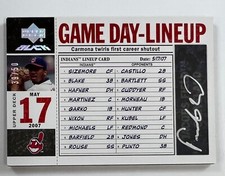 2007 Upper Deck Black #GDL-FC Fausto Carmona Game Day Box Score Auto 39/50 AR66