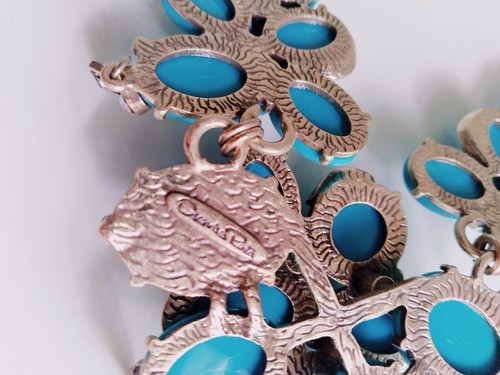 Oscar de la Renta STUPENDOUS Sim. Turquoise COUTURE Runway Necklace-Unworn-RARE - Bild 6 von 8