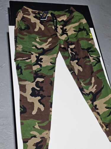 Polo Ralph Lauren Voyager Camo Green Cargo Sweatpants Joggers Men’s Large $248 - Picture 2 of 11