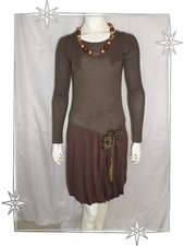 Ⓡ -  Robe Boule Taupe Marron Bi Matière Cop Copine Modèle  Epine Taille 2 - 38