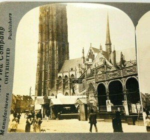 Stereoview-Early-1900s-Cathedral-of-St-Rombold-Malines-Belgium-Keystone-A11