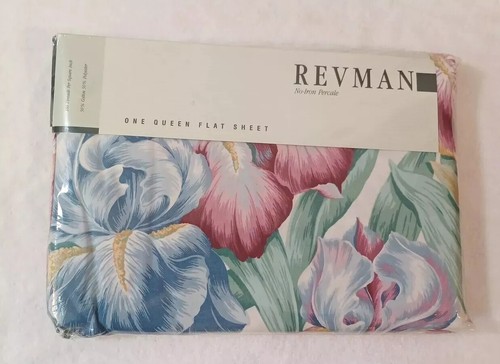 NOS Ravman Arcadia Queen Flat Sheet Floral 90" X 102" Vintage 1989 USA - Picture 12 of 15