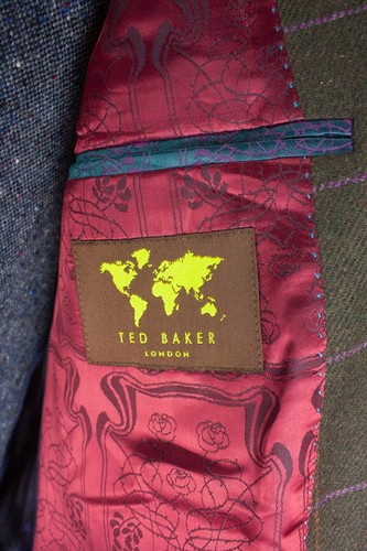 Ted Baker London Mens Tweed Brown Check Blazer Sport Jacket Size 40 Wool Blend - Picture 21 of 24