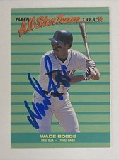 Wade Boggs Signed 1988 Fleer All Star Team Red Sox Autograph 