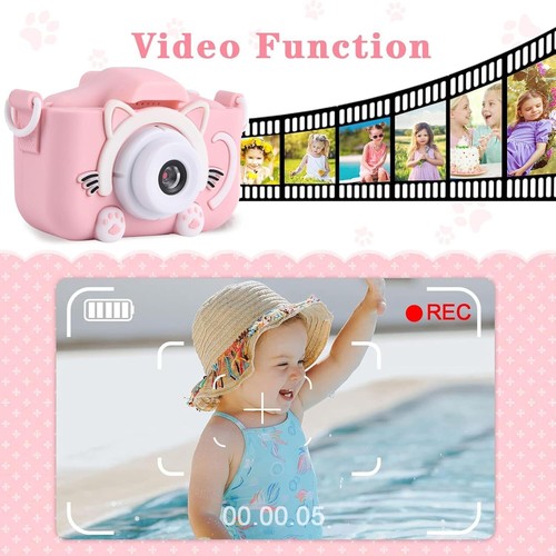 Kinderkamera 1080P HD Kinderfotokamera 32 GB Digitalkamera Spielzeugkamera 2,0" - Bild 4 von 12