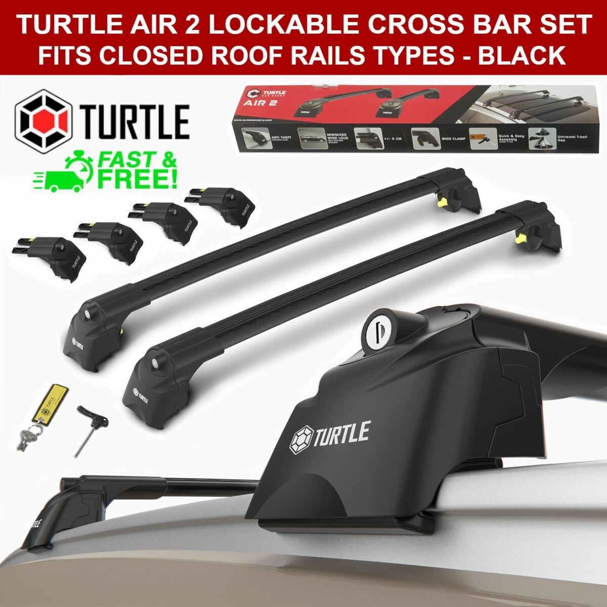 FITS KIA XCEED Air 2 BLACK LOCKABLE CROSS BAR ROOF RACK SET 19 on eBay