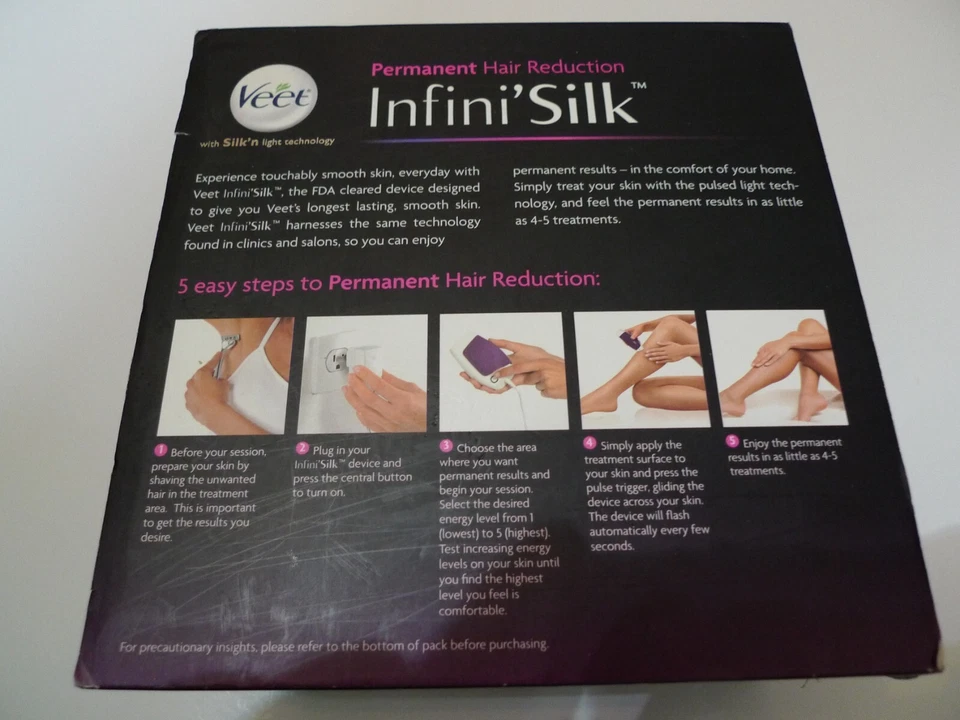 全新 Veet Infini'Silk Light-Based Ipl 脱毛系统 家庭使用 — 第 2/4 张图片