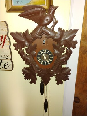    Antique Large Black Forest Charles Schwab Cuckoo Clock Made in Germany   
