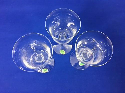 Vintage KUSAK Czechoslovakia 5 3/8" CLARET WINE GLASSES Clear Plain SET OF 3 - Picture 2 of 10