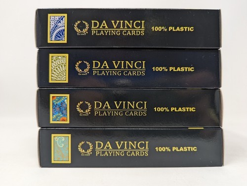 DA VINCI Poker Size Jumbo Index 100% Plastic Playing Cards Collection (4 pack) - Picture 7 of 9