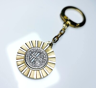 Schlüsselanhänger ALFA ROMEO MILAN Metall Anhänger 1960 Diamantschliff Lüfterrad