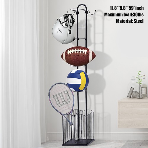 4-Tier Sports Equipment Storage Rack Garage Ball Sports Equipment Organizer NEW