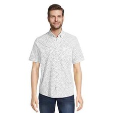 George Men's Short Sleeve Poplin Button-Up Shirt Medium
