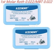 AZDENT Dental Ortho 1st Molar Buccal Tubes Roth MBT.022 Bondable MIM Monoblock