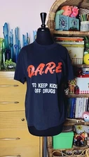 Vintage Dare Black Single Stitch Tshirt Size XL Screen Stars Tag 1980s